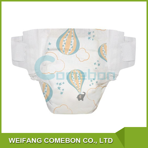 Disposable ultra absorbent thin printed clothlike film baby diapers